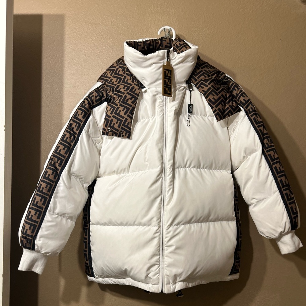 Fendi Kids Reversible Puffer Jacket - Black and Tan